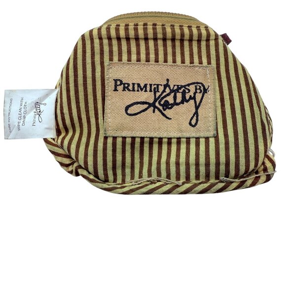 Primitives by Kathy Zipper Pouch Explore Arrows Tan Canvas Bag Elephant Keychain - Picture 6 of 10